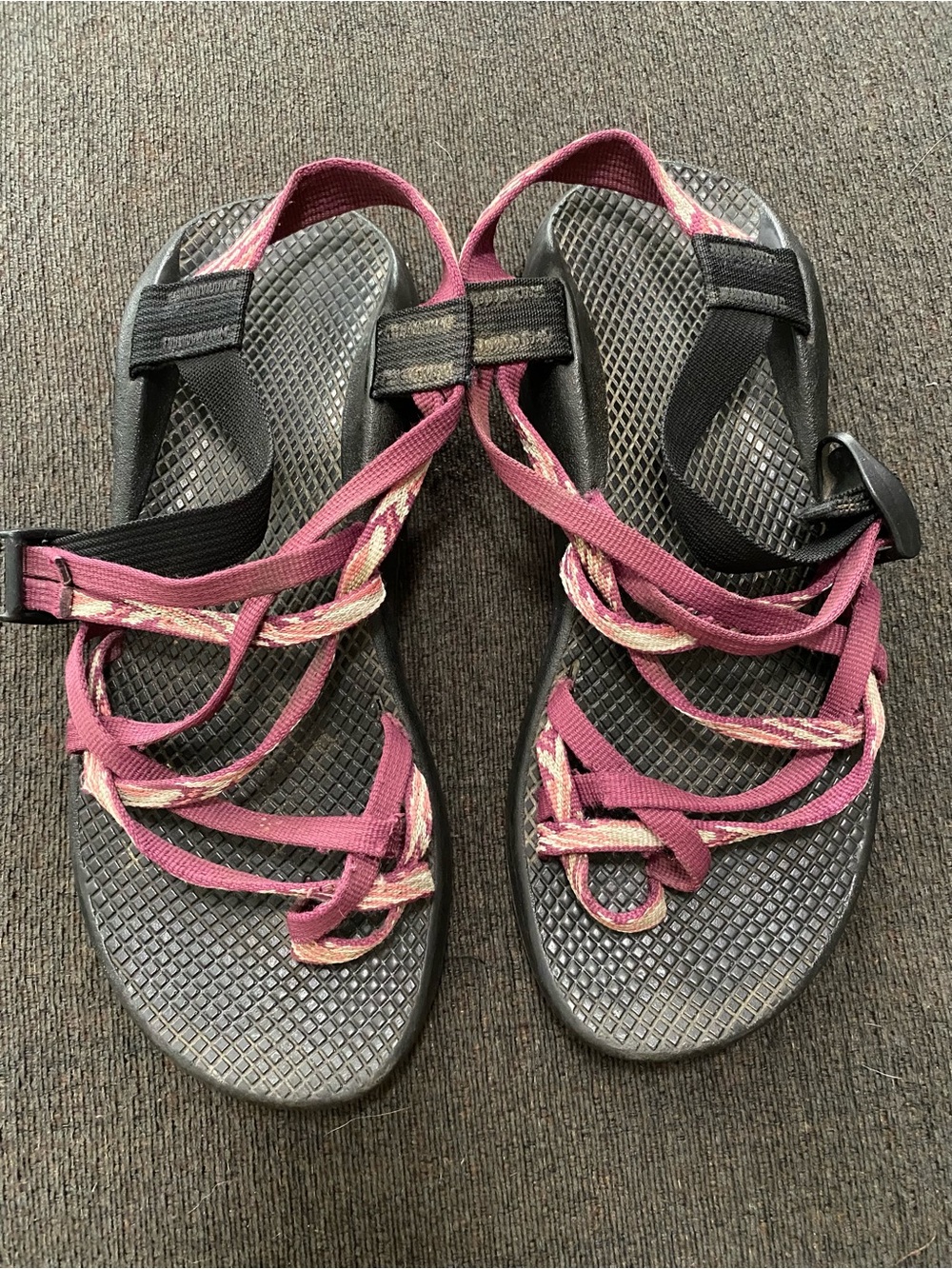Chaco Women's Pink and Black Strappy Outdoor Sandals